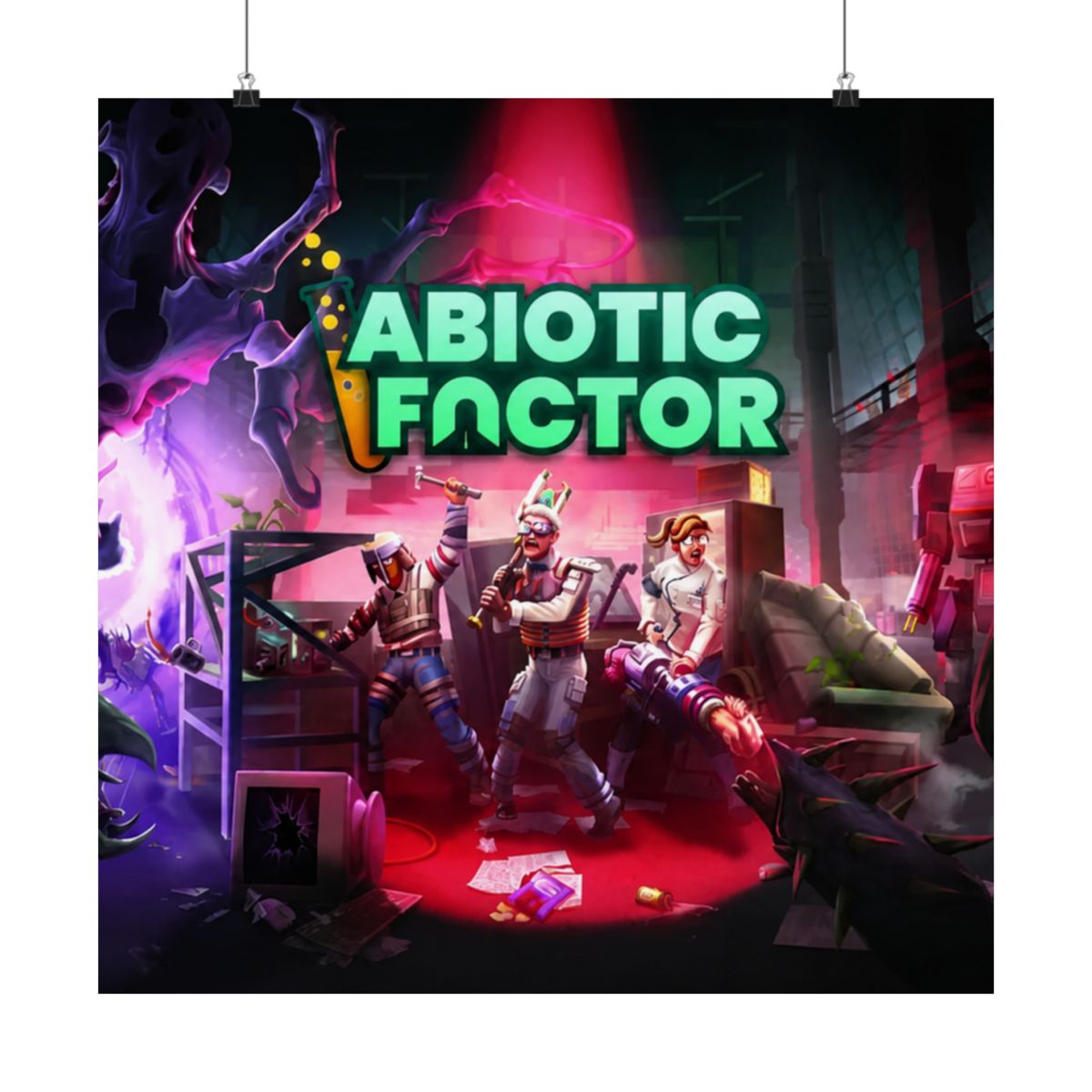 Early Access Key Art - Black Border Poster | Abiotic Factor - alternate angle 2, merchandise